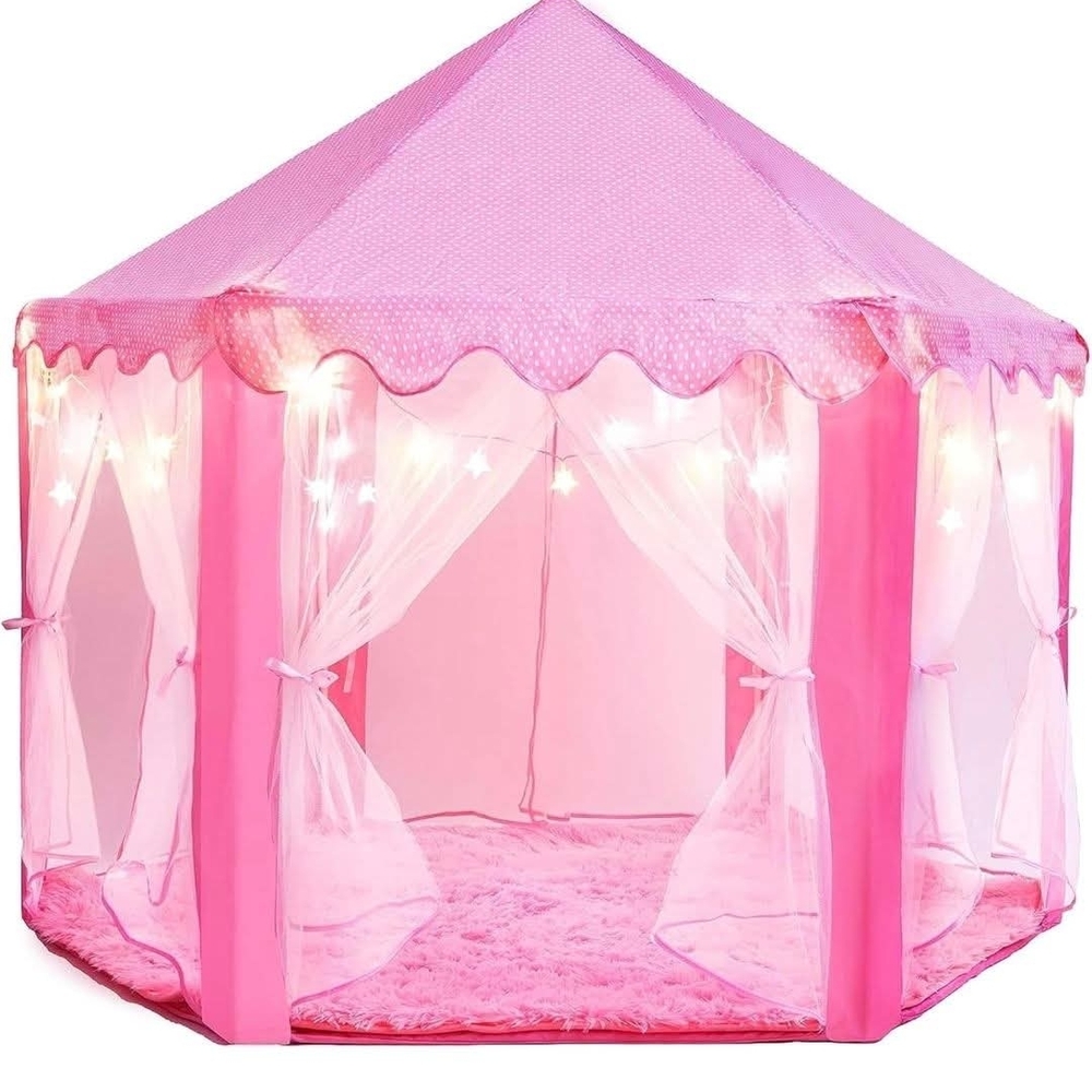 Pink Princess Play Tent with Lights